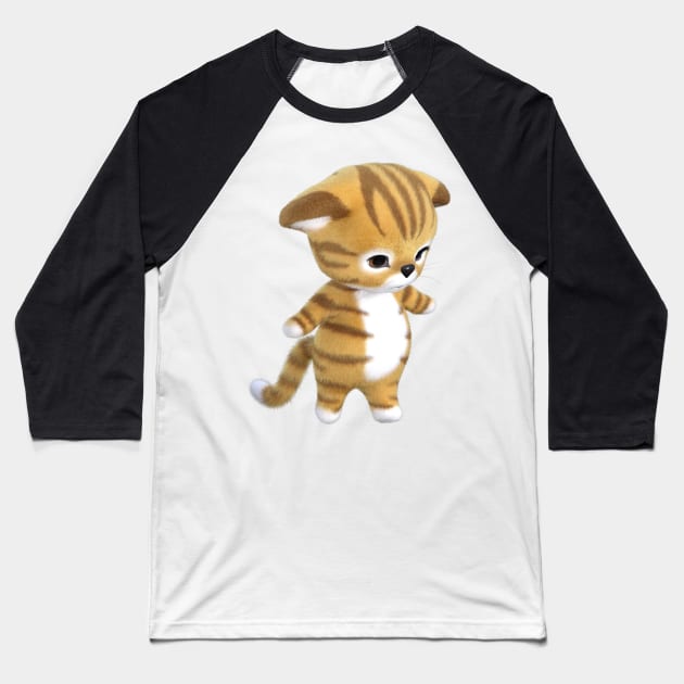 3d rendering of Ginger kitten Baseball T-Shirt by Carlosr1946